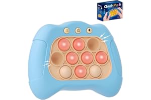 AIONLY Fast Push Pop Game Sensory Fidget Toys, Quick Light Up Popping Game, Handheld Game Machine For Ages 4-8, Christmas Stocking Filler Gift for Kids Boys Girls 4 5 6 7 8 Years Old(No battery)(Light Blue)