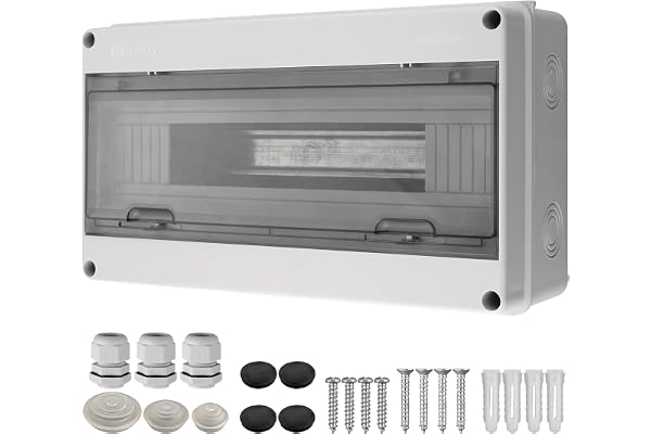 EYPINS Coffret Électrique Et Vattentät IP65, Panel med 18 Moduler i ABS