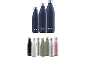 ‎FLSK FLSK Edelstahl Trinkflasche (350ml, 500ml, 750ml, 1000ml) • Thermosflasche für Warm- & Kaltgetränke • BPA-frei • Extrem leichte Isolierflasche • Wasserflasche auslaufsicher bei Kohlensäure