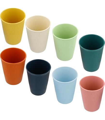 Lot De 12 Gobelets En Plastique Réutilisables - 260 Ml, 12 Couleurs Vives, Empilables, Pour Pique-nique, Barbecue, Voyage