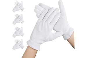 Segbeauty Guanti di Cotone Per Dermatiti, 4 Paia Guanti Cotone, Guanti Idratanti Mani, Guanti Crema Mani Lavabili, Guanto per Eczema, Mani Secche, Bellezza (Xl)