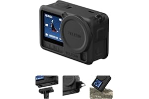 Silikon-Schutzhülle für DJI Action 6 mit Objektivdeckel & Lanyard für DJI Osmo Action 6 Zubehör, stoßfest, Kratzfest, abwaschbar, rutschfest, staubdicht (Schwarz)