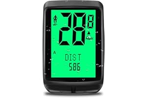 VOTUKU Ordinateur de vélo sans Fil, IPX6 étanche Compteur de Vitesse Multifonction pour vélo, Odomètre de vélo démarrage/arrêt Automatique sans Fil, Grand écran LCD