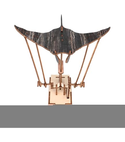 Ornement De Raie Manta En Bois électrique - Automate Artisanal Avec Mouvement Réaliste, Décoration Océanique Pour Intérieur - 2