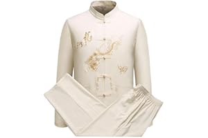 YUANZHOU Tai Chi Abito Tradizionale Cinese Kimono Karate Costume Samurai Uomo Nunchaku Allenamento