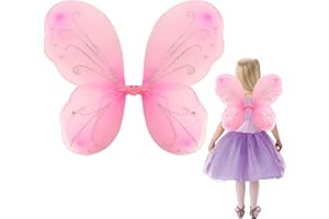 Nenjindz Fate, ali da ragazza, ali di angelo, per adulti, per ragazze, ragazze, ragazze, ragazze, fate, principessa, ali di Pasqua, costume da fata, ali di Halloween (rosa)