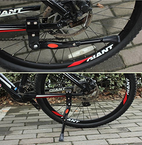 Fahrrad Ständer Seitenständer Fahrradständer Hinterbauständer Universal Aluminiun Gummi Schwarz Weiß - 5