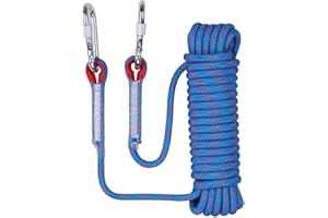 NorthPada Corde d'escalade de sécurité Statique 10 mm 10 mètres 20 mètres Corde d'escalade, Corde de Parachute de Sauvetage Incendie, Corde d'évacuation, Corde de Rappel