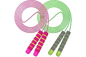 Homello Verstellbare Springseil Kinder 6 Jahre, seilspringen mit Hautfreundlichen Schaumgriffen für 3-12 Jahre alt Jungen und Mädchen für Fitness/Training/Spiel/Fett Brennen Übung，260CM