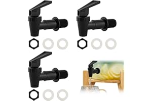 VEHMNTY 3 Stk Kunststoff Getränkespender Zapfhahn Wasserspender Ersatzzapfen Getränke Auslaufhahn 3/4 zoll Ersatzhahn Plastik Ersatz Wasserhahn für Kalte heiße Getränke,Bierfass,Glas,Saft,Trinkbrunnen,Schwarz