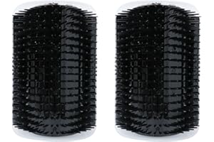 XUJLRL Katzenbürste mit Katzenminze und Einem Knopf, Massageecke für Katzen, 13 * 9cm, Schwarz