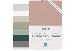 Dreamzie Lenzuolo con Angoli Singolo 90x190/200 cm - Angoli da 35 cm per Materassi Spessi - 100% Microfibra - Rosa Chiaro, Certificato Senza Prodotti Chimici (Oeko-Tex)