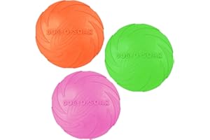 ‎AIMAKE aiMaKE 3 Stück Hundefrisbee ，15cm Hunde-Frisbee aus Natürlichem Kautschuk für Land und Wasser ür Land und Wasser,Hundetraining, Werfen, Fangen & Spielen(Orange +Rosa + Grün)