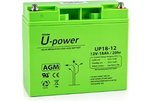 U-Power AGM-batteri 12 V 18 Ah VRLA för SAI/UPS, terminal M5 | AGM 12V 18Ah batteri för SAI/UPS och reservsystem. VRLA-förseg