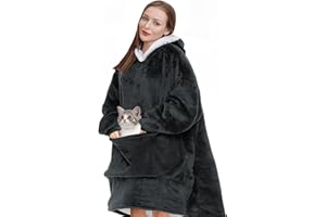 IvyH Ponadwymiarowa Bluza z Kapturem Koc Sherpa - Super Miękka, Ciepła, z Długim Rękawem - Jeden Rozmiar Pasuje do Mężczyzn, Kobiet, Dziewcząt