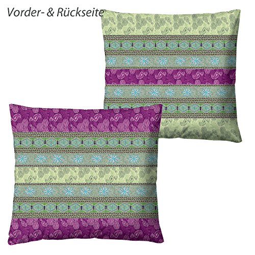 Bassetti 9235869 Leonardo V8 Kissenhülle Satin, mehrfarbig, 40 x 40 x 0,5 cm