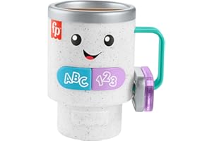 Fisher-Price - Tazza da Caffè Ridi & Impara, Giocattolo Interattivo da Portare con Sè con Luci, Canzoncine e Contenuti Didattici, Giocattolo per Bambini, 6+ Mesi, HWY42