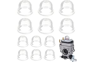POPAPIE Primer Pumpe, 12 Stück Zündkapsel Primer Pumpe, Große Kraftstoffpumpe Vergaser, Primer Birne Vergaser Ersatzteile Für Rasenmäher, Trimmer, Hecken, Kettensäge