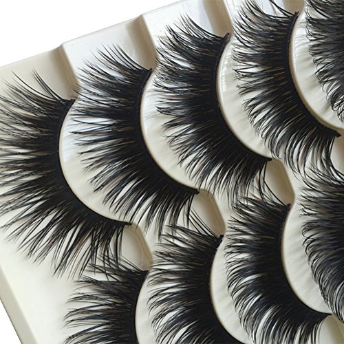 Bluelans® 5 Paar Lange Falsche Künstliche Wimpern Dick Natürlich Schwarz Eyelashes Wimpernverlängerung Make-up - 4