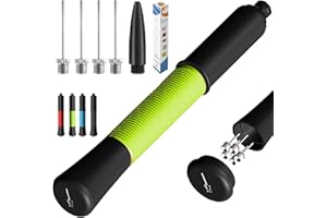 Fenxyo Pompe à Ballon avec Stockage d'aiguilles, Pompe à Ballon de Football avec 5 Aiguilles et câble Extensible, Pompe à air Manuelle pour Ballons de Sport, Football, Basket-Ball, Volley-Ball