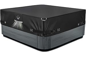 QH.HOME 1000N Tearing Strength Hot Tub Cover Protector 90 x 90 inch fit 89 x 89 or 88 x 88 or 87 x 87 inch Square SPA, Hot Tub Covers Replacement-Black