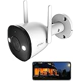 Imou Telecamera WiFi Esterno, 4MP Videocamera Sorveglianza con Audio Bidirezionale, Visione Notturna a Colori. Rilevamento Um