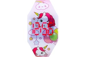 Mamiddle Reloj Digital LED para Niños Niñas Casual Simple para Reloj para Niños con Pantalla de Hora y Fecha Caja y Banda de Diseño Integrado de Silicona Suave y Luminosa