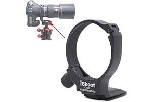 Tripod Mount Ring, iShoot Lens Collar Support Compatible with Canon EF 100mm f/2.8L Macro IS USM Lens (Replace Canon Tripod Mount Ring D), Built-in ARCA Type Camera Quick Release Plate for Tripod Head
