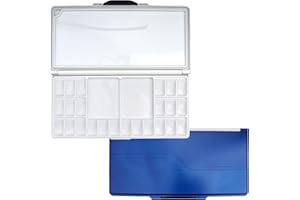 Roellgs Palette de peinture pliable à 26 compartiments - Boîte à palette portable/de voyage à séchage lent - Plateau de peinture pour aquarelle, peinture à l'huile/acrylique, mélange de peintures et