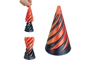 FUFUFA Impossible Cone Pyramid Passthrough Sculpture, 3D Printed Spiral Cone Toy,Pass Through Pyramid Fidget Toy, Mini Vortex Thread Illusion, Pyramid Passthrough Sculpture (Small Cone)