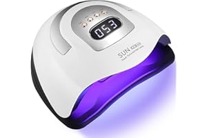 Zawaer Lámpara de UV LED Uñas Profesional, 380W Rápido Uñas Secador, 81pcs perlas de Lámparas con Sensor Automático, Pantalla LCD para Manicura/Pedicure Nail Art en el Hogar y el Salón