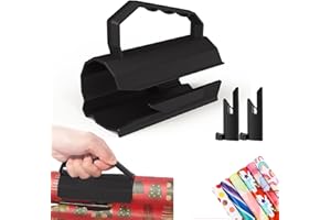 BERELIN Geschenkpapierschneider, Geschenkpapier Schneider für Rollen mit 2 austauschbaren Klingensätzen, Tragbare Papierschneider, Geschenkpapierschneider Cutter für Geburtstage, Weihnachten und andere Feste