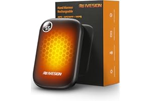 Ivesion Hand Warmers, 10000 mAh Hand Warmers Rechargeable, Reusable USB Electric Hand Warmer with Stepless Temperature Regulation, Portable Power Bank for Outdoors, Gifts for Women Men (normal)