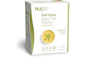 ‎NUPO NUPO® Diät Suppe (Spicy-Thai Chicken) | Glutenfrei & Wenig Kalorien | Eiweißreicher Mahlzeitenersatz Pulver Fastensuppe | Diät Suppen zum Abnehmen | Vitamine & Mineralstoffe | Low Carb Suppen