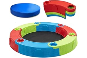 GAGADUMI Arenero de plástico Grande 170 cm de diámetro, Alfombrilla agrotextil Gratuita, Montaje fácil y rápido de 6 Elementos (Multi)