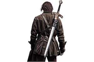 keland Medieval Funda de Espada Rana Espada Vaina de Espada Cinturón Porta Espadas Accesorios Larp para Mujer Hombres (Z-Negro)