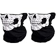 ZD 2 PCS skull mask，Couples Seamless Multifunctional Climb Magic Skull Winter Face Mask (2pcs-white)
