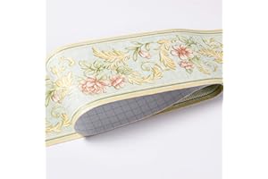 GouieRylin Carta da parati autoadesiva per bordo del bagno, impermeabile, bordi per pareti della cucina, in PVC, rimovibile, bordo delle piastrelle Giardino verde 10.6cm X 500CM