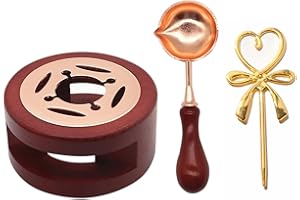 ARRDERLY Wachs Siegel Stempel Kit, Wachs Heizung, Wachs Siegel Heizung Schmelzen Set, Vintage Wachs Perlen Schmelzen Warmer und Schmelzen Löffel, für DIY Kunst Handwerk Wachs Stempel/Einladung/Weihnachten Gruß
