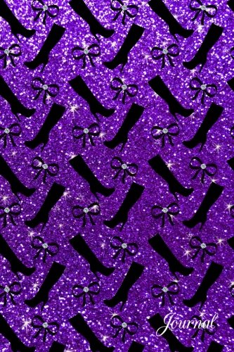 Preisvergleich Produktbild Journal: Faux purple glitter bows boots notebook