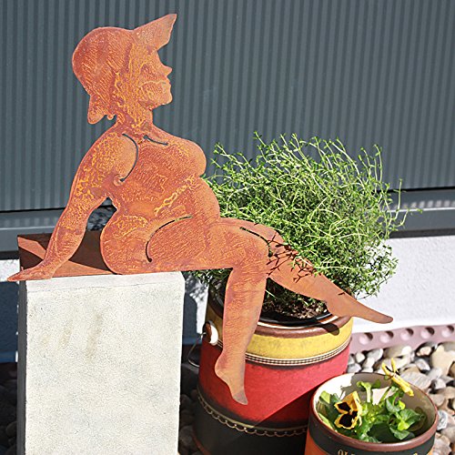SAREMO Rost Kantenhocker Badenixe Paula auf Platte, H ca. 42 cm