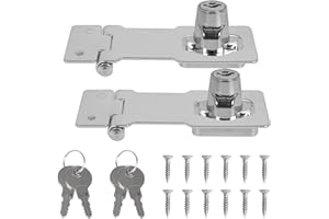 SCLLNDA 2PCS Sicherheitsüberfalle mit Schloss Sicherheits Überfalle Abschließbar Hasp Lock Metall Türschloss Schrankschloss mit Schrauben Schloss Vorrichtung für Türen Schränke Holzkiste Garagentor