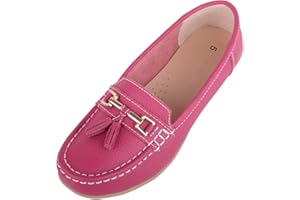 ABSOLUTE FOOTWEAR Mocassini da donna, casual, in pelle, da usare come scarpe da barca/sandali