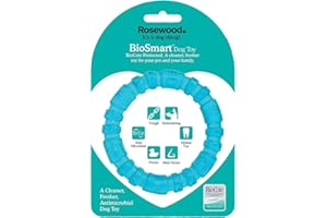 Rosewood BioSafe Puppy Ring - Hygienic Chew Toy for Puppies, Antimicrobial, Soothes Teething, Mint Scented, Promotes Dental Health, Suitable for Small Dog Breeds, Blue