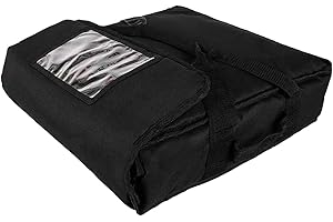 Dickly Borsa Termica per Pizza,Borsa Frigo Pieghevole Portatile,Borsa Porta Pranzo Impermeabile,Borsa di Consegna,Lunch Box Termico per la Consegna del Cibo,Pizza da asporto,Nero 50x50x16cm