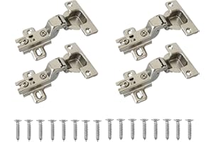 LIKERAINY 95 Grado Cerniera 35mm Battuta Interna senza Ammortizzatore con Montaggio Scivolare per Ante Mobili da Cucina Gabinetto Cerniere per Armadio Porta 4 Pezzi