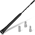 URAQT Car Antenna Replacement, Universal Car Radio Antenna Roof Short, Car Radio Aerial Mast for AM/FM/DAB Reception, Car Radio Rod Antenna with M4, M5, M6 Thread, 23cm/9 inch