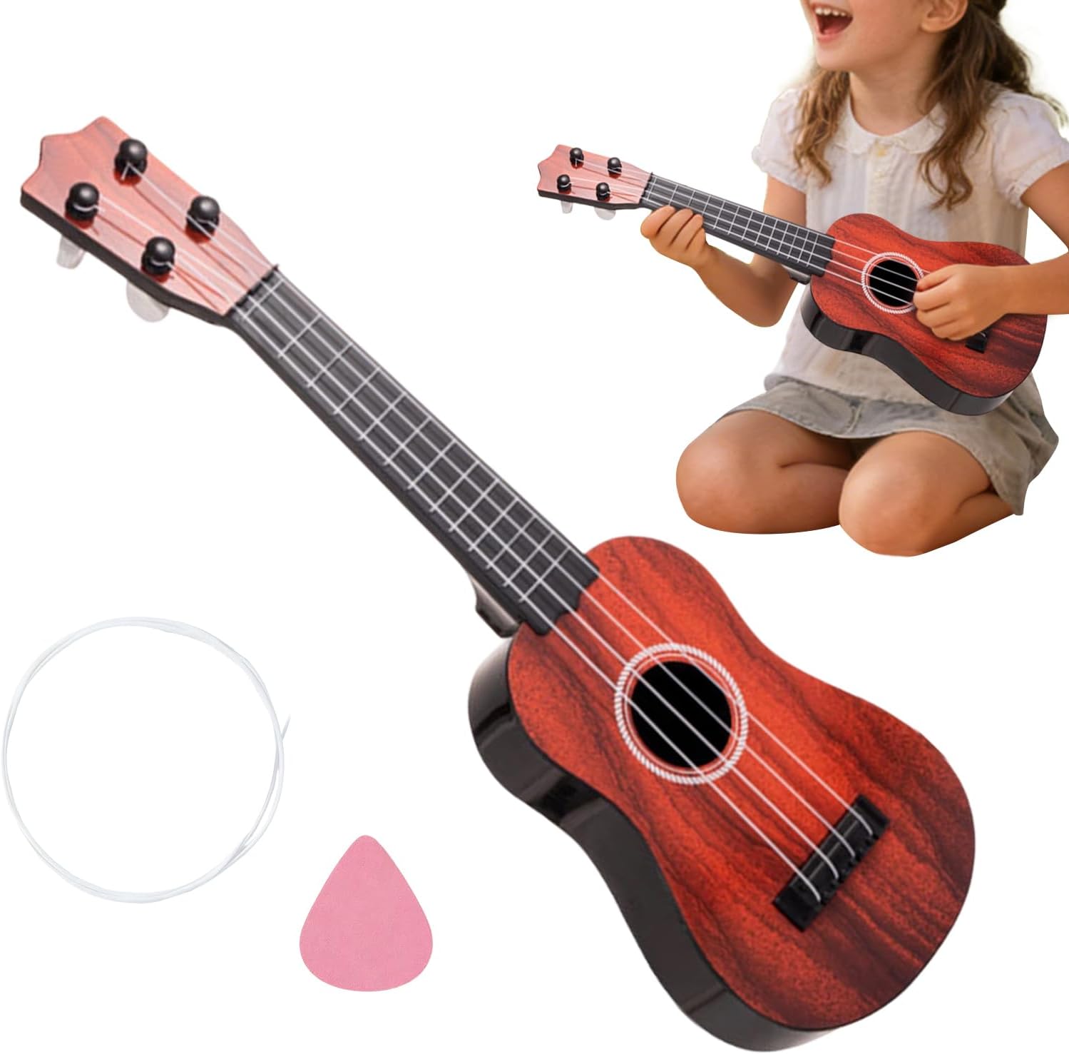 Ukulele para Principiantes - Juguete Educativo Musical de 43 cm | Instrumento Musical de Juguete de iniciación,para Clases Colegio Guardería Niñas Niños Hogar Estudio