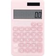 Zerodis Calculatrice Portable Rose - Petite Calculatrice De Poche 8 Chiffres ABS Double Alimentation Pour Bureau, École Et Maison