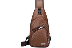 Xieben Sac à bandoulière vintage en cuir pour homme et femme